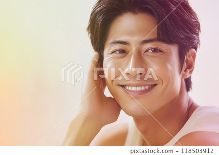 日本男人把手放在臉頰上(徵婚、婚友介紹、男男戀愛、BL、韓流、偶像) 日本男人把手放在臉頰上(徵婚、婚友介紹、男男戀愛、BL、韓流、偶像) 118503912