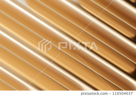 Luxurious abstract golden background. Elegant metallic surface. Gold. Ideal for use in high-end design projects, digital art, as striking background for promotional materials. 3D render. 118504037