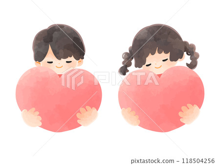 微笑的孩子與心 微笑的孩子與心 118504256
