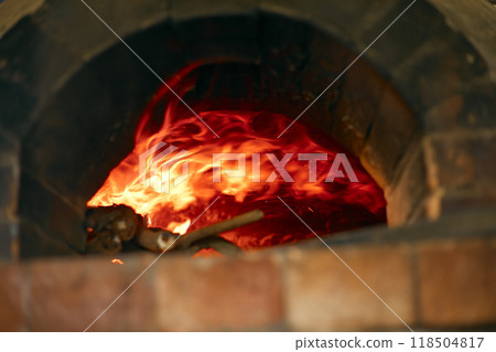 pizza, fire, chef 118504817