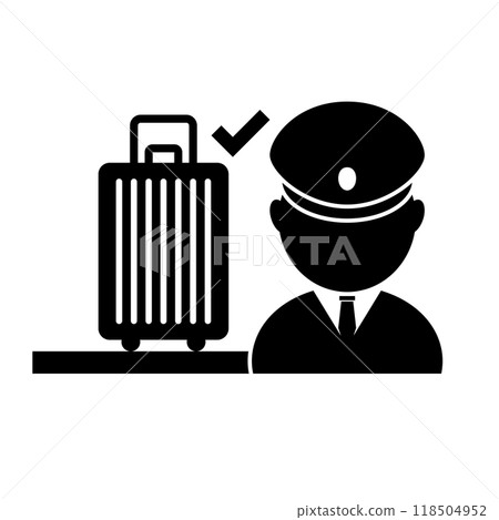 海關手提箱行李檢查檢查剪影 118504952