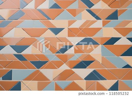 Vintage graphic-patterned floor tiles.AI Generated 118505232