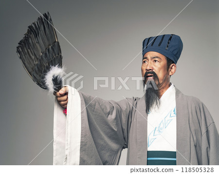 A scene where a military strategist like Zhuge Liang from the Romance of the Three Kingdoms takes command A scene where a military strategist like Zhuge Liang from the Romance of the Three Kingdoms takes command 118505328