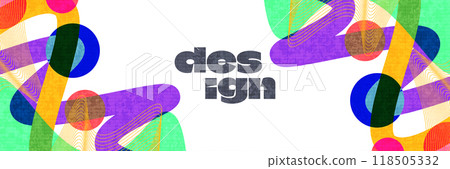 Creative and Colorful Cover or Banner Design Template with Modern and Minimal Style for Identity, Branding, Advertising or Promotion. Abstract Layout Design with Vibrant Concept 118505332