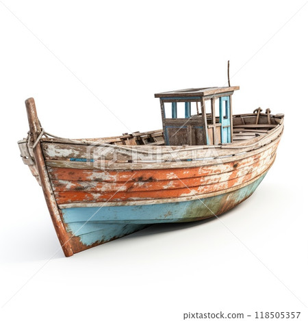 Vintage wooden fishing boat  118505357