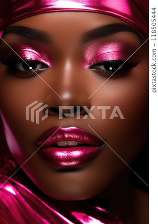 Portrait closeup of beautiful black woman.  118505444