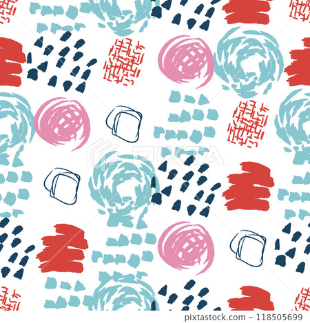 Colorful abstract brush stroke seamless pattern  118505699