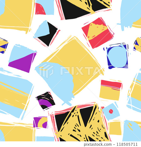 Abstract hand drawn background. Colorful geometric pattern Abstract hand drawn background. Colorful geometric pattern 118505711