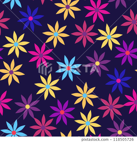 A vibrant Colorful floral seamless pattern,  118505726