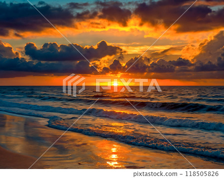 sunset over the sea 118505826