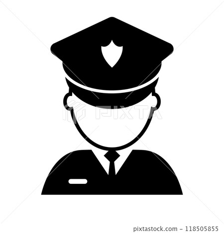 Police officer silhouette icon Police officer silhouette icon 118505855
