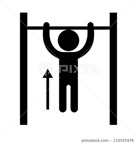 引體向上肌肉訓練剪影 引體向上肌肉訓練剪影 118505976