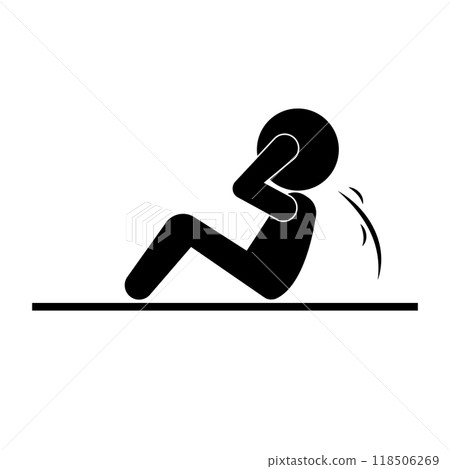 Abdominal muscle training silhouette icon 118506269