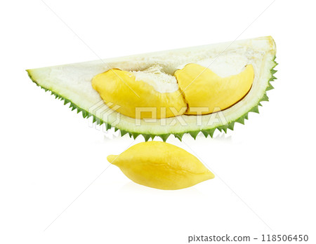King of fruits, durian isolated on white background 118506450