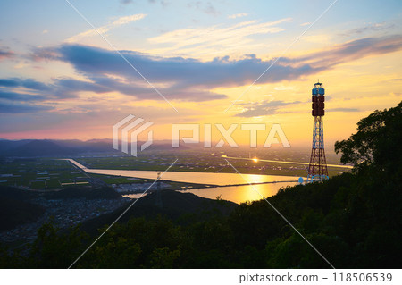 從錦甲山眺望的日落景色 從錦甲山眺望的日落景色 118506539