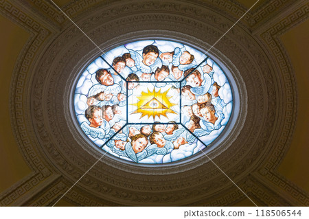 ceiling stained glass window in the church of the Great Gatchina Palace 118506544