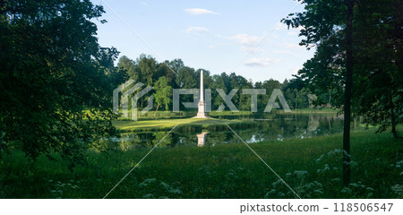 Chesme Obelisk in Gatchina Park, St. Petersburg Chesme Obelisk in Gatchina Park, St. Petersburg 118506547