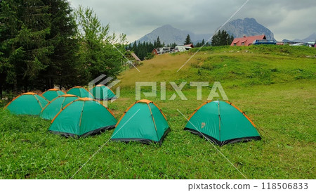 Resting place in tents North of Montenegro. 2024 118506833
