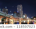 水翔橋與阪神高速公路的夜景 118507023