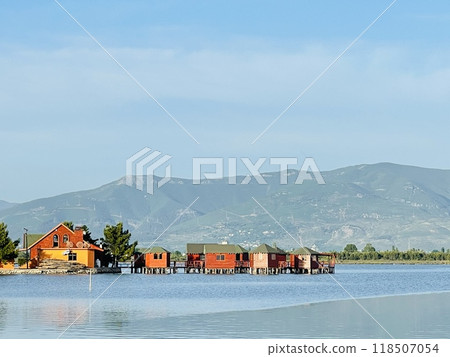 Tranquil landscape of lake water.Nature background. copy space 118507054