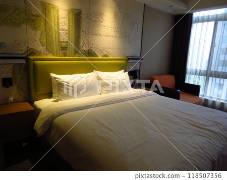 A beautiful hotel bed while traveling abroad A beautiful hotel bed while traveling abroad 118507356