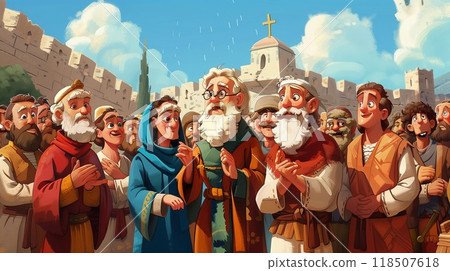 Cartoon heroes of biblical stories. Cartoon heroes of biblical stories. 118507618