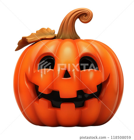 柔軟乙烯基娃娃 3D 可愛萬聖節南瓜，帶微笑的南瓜燈 118508059
