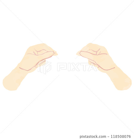 Hands pinching gesture parts watercolor style 118508076