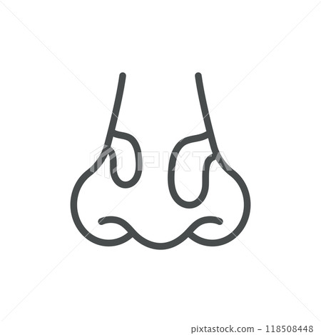 Enlarged Turbinates Hypertrophy Icon. Thin Line Illustration of Nose with Enlarged Turbinates. Medical Vector Sign for Nasal Obstruction and Breathing Issues. Enlarged Turbinates Hypertrophy Icon. Thin Line Illustration of Nose with Enlarged Turbinates. Medical Vector Sign for Nasal Obstruction and Breathing Issues. 118508448