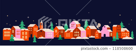 Merry Christmas and Happy New Year. Concept Christmas background with colorful geometrical style 118508600