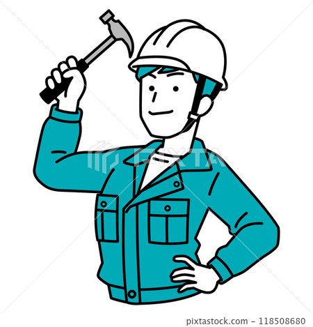 拿著錘子的男性工人 118508680