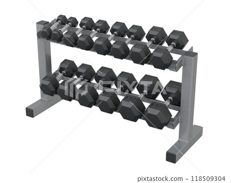 Gym Dumbbell rack, a stand for weightlifting gym equipment 118509304