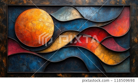 A unique and abstract artwork that visually interprets the concept of labor 118509698