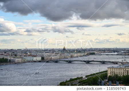 St. Petersburg from the roof, the Palace Bridge and the Neva River St. Petersburg from the roof, the Palace Bridge and the Neva River 118509743