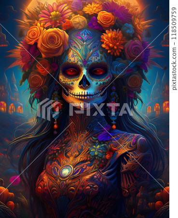 Mexican Obon, Day of the Dead and Calavera images 118509759