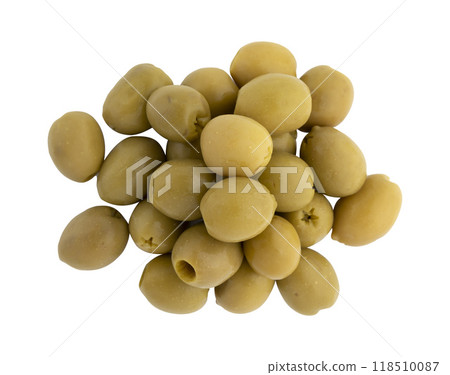 green olives isolated on white 118510087