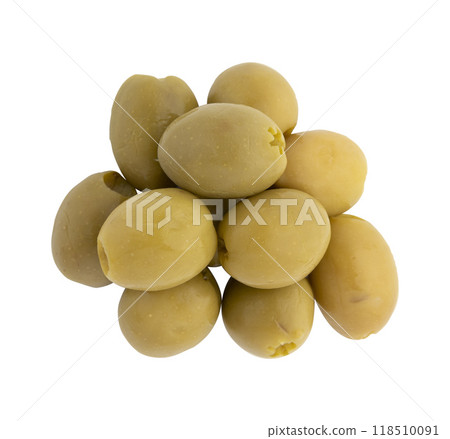 green olives isolated on white green olives isolated on white 118510091