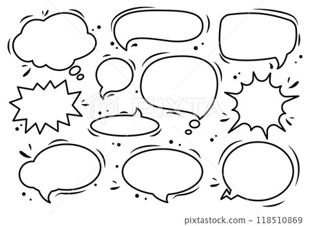 Black and white speech bubble_02 Black and white speech bubble_02 118510869