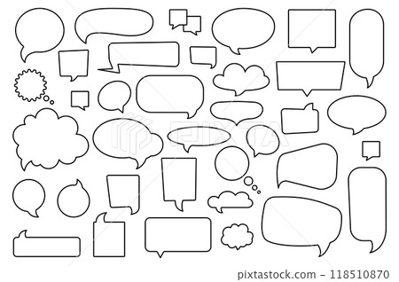 Black and white speech bubble_04 Black and white speech bubble_04 118510870