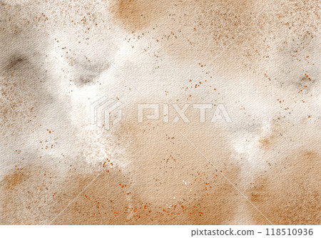 Sandy Watercolor Light Beige Background. Brown alcohol ink imitation. Blurred golden gradient illustration. Texture for packaging, banner and brochure. Dye elegant soft splash style. Sandy Watercolor Light Beige Background. Brown alcohol ink imitation. Blurred golden gradient illustration. Texture for packaging, banner and brochure. Dye elegant soft splash style. 118510936