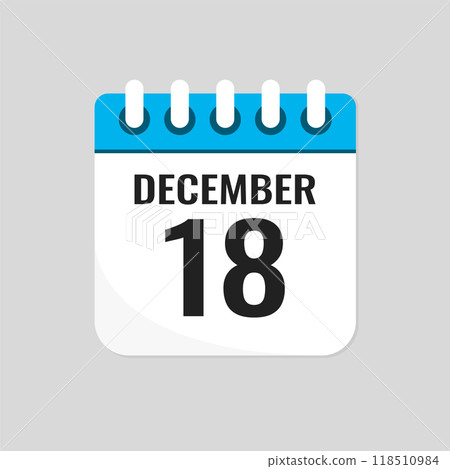 Icon page calendar day - 18 December 118510984