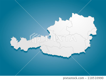 Creative map Austria divided on regions 118510990