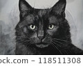 Illustration of a black cat 118511308