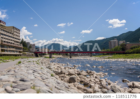 Scenery along the Hida River in Gero Onsen (Gifu Prefecture) 118511776