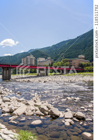 下呂溫泉飛驒川沿岸的風景（岐阜縣） 118511782