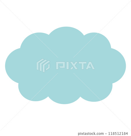 A simple light blue cloud-shaped speech bubble 118512184