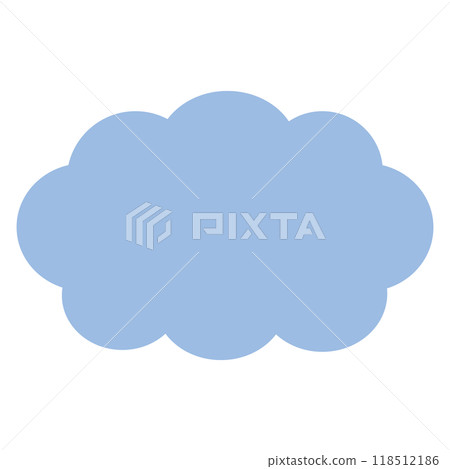 A simple blue cloud-shaped speech bubble 118512186