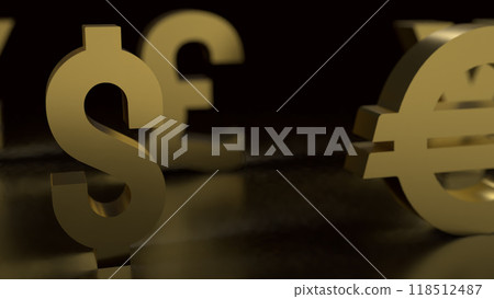 The Gold dollar symbol for  Business concept 3d rendering. 118512487