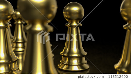 The Gold chess on Black Background for Businesss 3d rendering. The Gold chess on Black Background for Businesss 3d rendering. 118512490