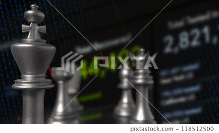 The  chess on Black Background  for Businesss 3d rendering. 118512500